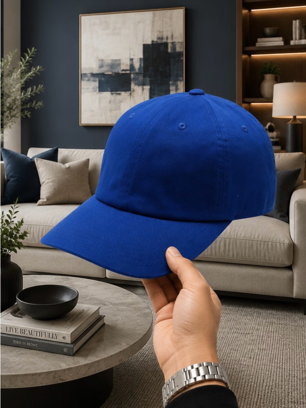 Royal Blue Cambridge Adjustable Dad Hat Cap – Classic Cotton Baseball Hat